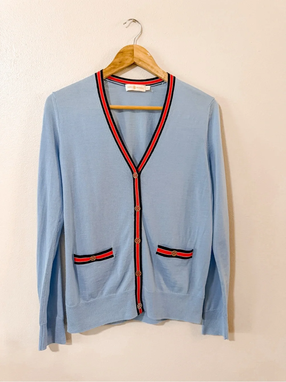 Tory Burch |‎ Madeline Colorblock Merino Wool Cardigan